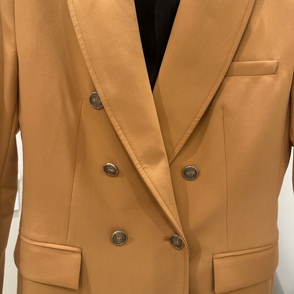 Zara Camel Double Breasted Blazer Jacket - Picture 2 of 5